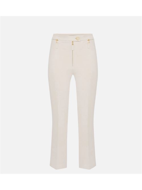 DOUBLE CREPE TROUSERS ELISABETTA FRANCHI | PA10856E2DZ9 Milk